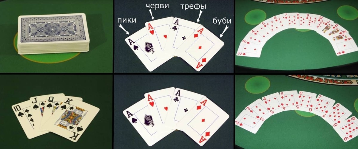 picture of the cards including face cards, aces and which suits are what 