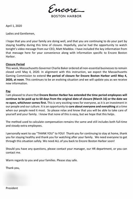 Encore Boston Letter