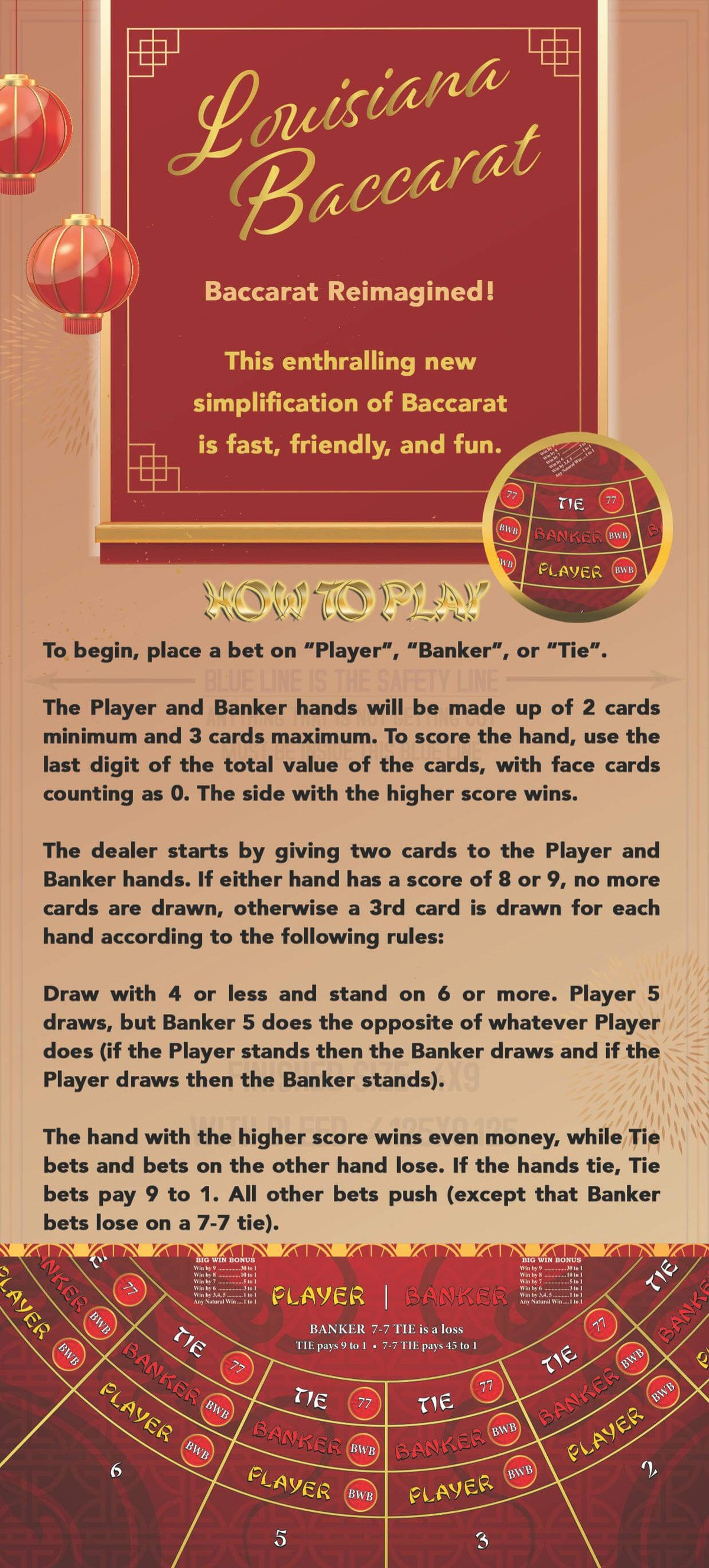 Louisiana Baccarat's rack card #1