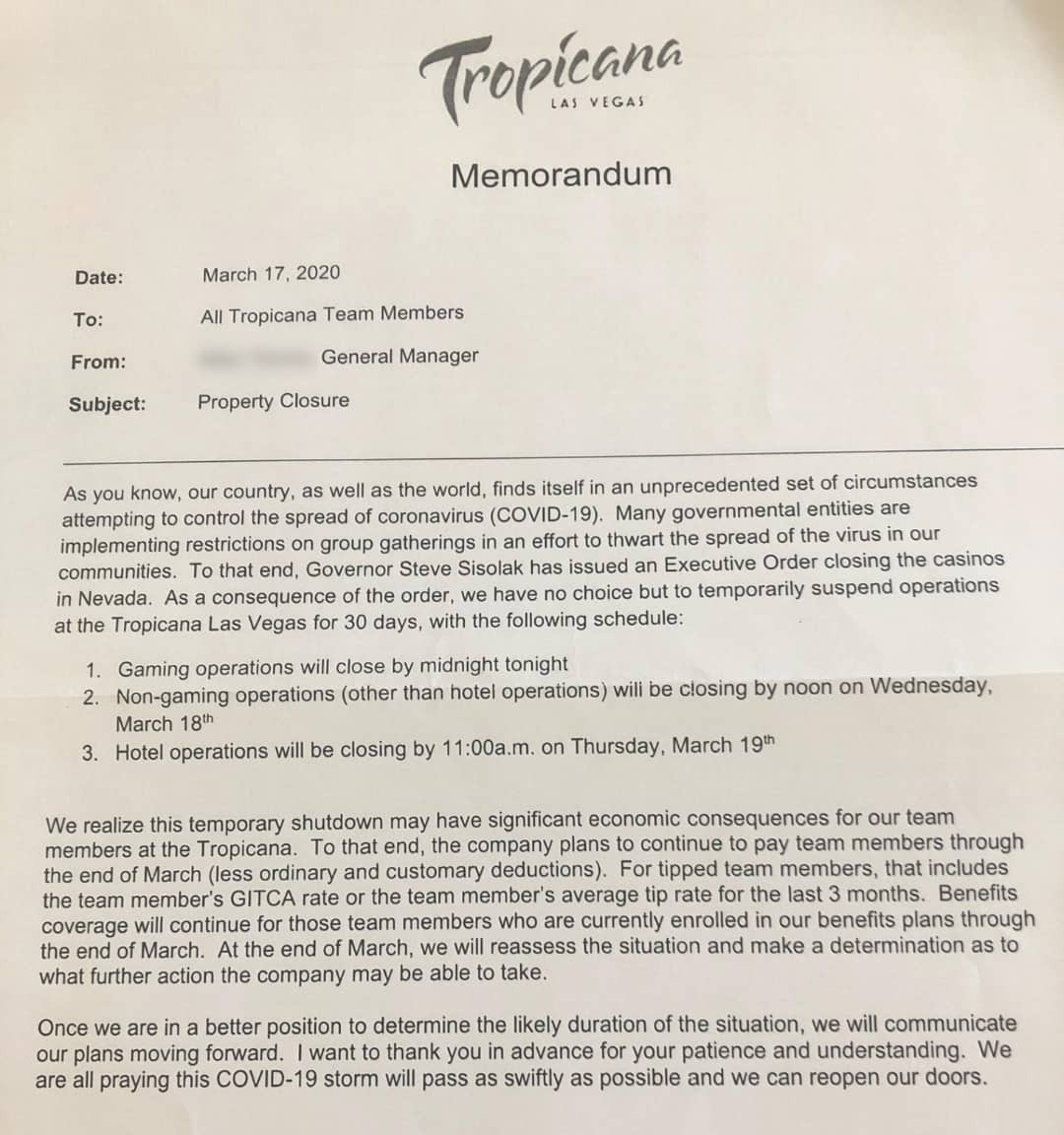 Tropicana Letter