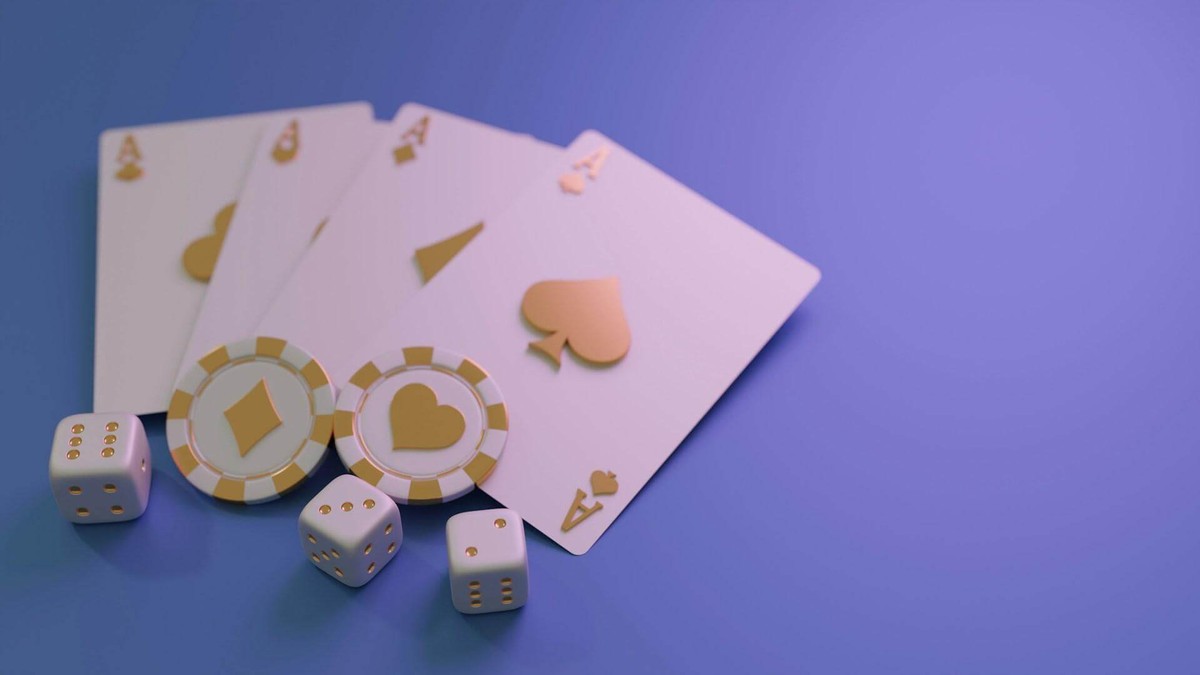 Dice, betting chips and cards