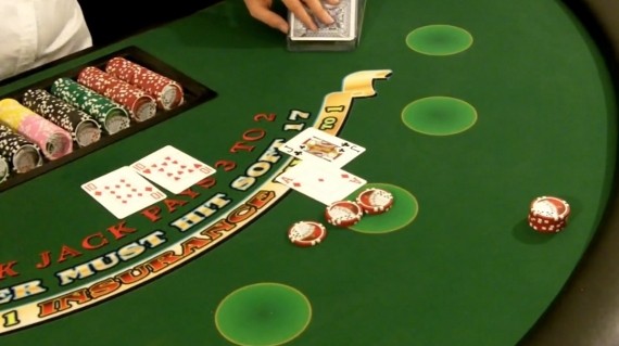 Player gets blackjack