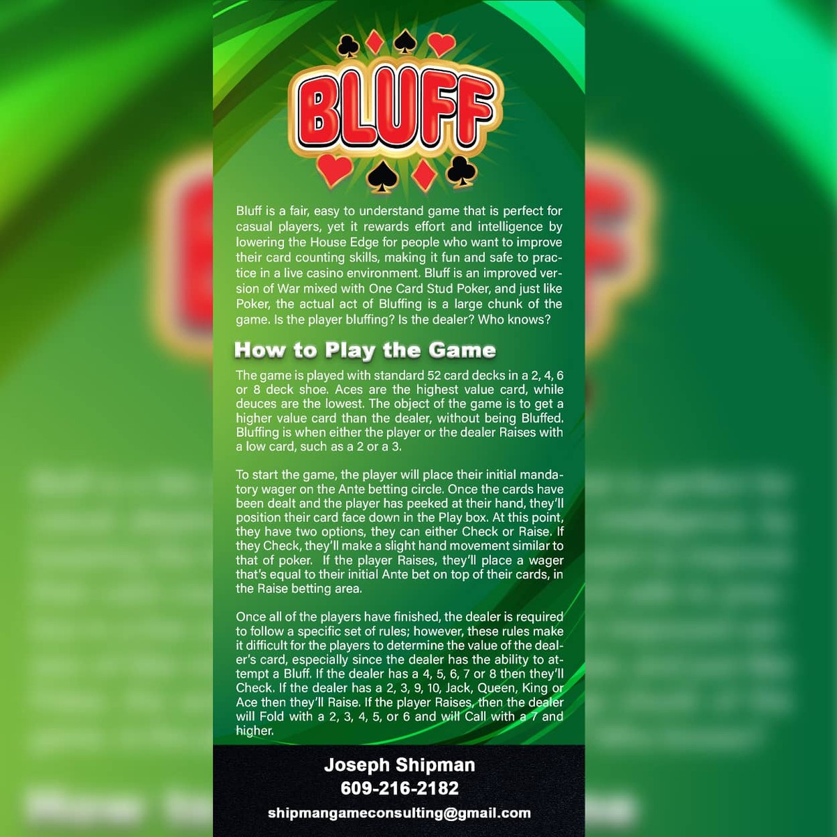 Bluff's Rack Card