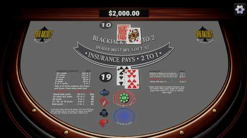 Screenshot of gameplay for Breakout Blackjack
